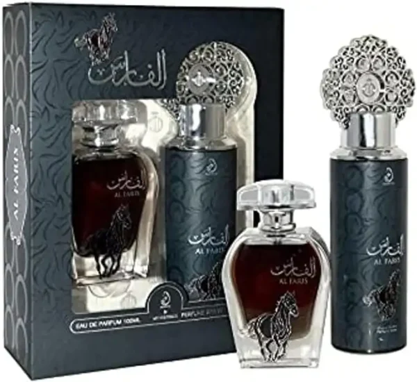 Al Fares Perfume Gift Set by Arabiat for Men Eau de Parfum 100ml w Deodorant 200ml