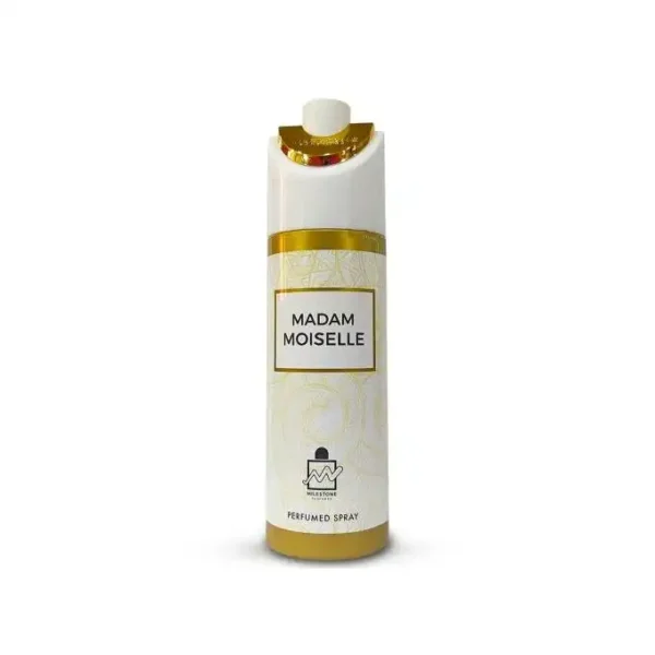 سبراى ميلستون مدموزيل Milestone Madam Moiselle For Women باقة زهور بودرية موجودة في زجاجة مميزة ذات تصميم بسيط. عطر أسطوري خالد.يستمد عطر Milestone Madam Moiselle For Women الإلهام من العطر الذي يتشارك معه توقيع الألدهيد الزهري. تتميز هذه الباقة الزهرية المكونة من وردة مايو والياسمين بمكونات عليا من الحمضيات المشرقة. تخلق الألدهيدات حضورًا فريدًا، ولمسة الفانيليا الناعمة أثرًا حسيًا لا يصدق. ملاحظات: الملاحظات العليا: البرغموت، البرتقالقلب العطر: الياسمين، الوردقاعدة العطر: المسكيتميز هذا العطر من مايلستون ليس فقط برائحته الفريدة، ولكن أيضًا بثباته المذهل الذي يصل إلى أكثر من 12 ساعة. الزجاجة، الموجودة في صندوق أنيق، ليست فقط حاوية لعطر رائع، ولكنها أيضًا تعبير عن الأناقة والأناقة.