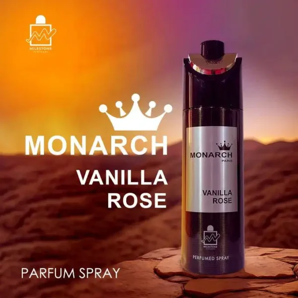 سبراى ميلستون مونارك التبغ الأحمر والفانيليا للجنسين Milestone Monarch Red Tobacco Vanilla - Unisex - Body Spray - 200ml. هو تركيبة رائعة من الفانيليا اللذيذة والتبغ الدافئ. سبراى ميلستون مونارك التبغ الأحمر والفانيليا للجنسين رائحة كثيفة وصاخبة وجريئة بشكل لا يصدق تصرخ بالفخامة والبذخ. ملاحظات رئيسية: القرفة، العود، الزعفران، جوزة الطيب. روائح قلب العطر: الباتشولي، الياسمين أما قاعدة العطر: التبغ، فانيليا مدغشقر، العنبر، خشب الصندل.