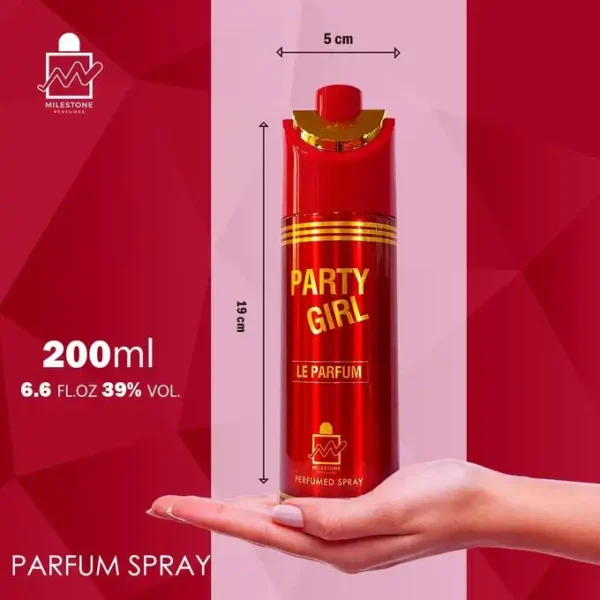 يعتبر سبراى ميلستون بارتى جيرل Milestone - Party Girl Fragrance Mist For Women مكملاً مثاليًا للعطر من نفس المجموعة. يترك البشرة معطرة بشكل رائع، مما يمنحك دفعة جديدة من الطاقة والثقة بالنفس في أي وقت خلال اليوم. العلامة التجارية: مايلستون - بارتي جيرل مقدمة العطر: الفانيليا والكراميل. روائح قلب العطر: زهور بيضاء وحلوة. قاعدة العطر: حبوب التونكا، الفانيليا، الباتشولي والبودرة.