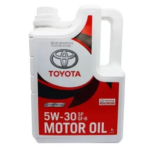 Toyota 5W30 SP 10000km 4L تويوتا 5W-30 SP زيت اصطناعي بالكامل لمحرك البنزين لمسافة تصل إلى 10000 كيلومتر الميزات: أعلى مواصفات API للأداء مع معيار SP متانة عالية للمحرك، ومقاومة عالية للتآكل، محرك نظيف من خلال التشغيل الخالي من الحمأة، أداء تسارع محسن، قدرة ممتازة على البدء البارد، الحفاظ على الطاقة والأداء العاليين. Toyota Genuine 5w-30 Fully Synthetic SP GF-6 Motor Oil