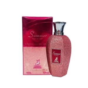 برفان مايسون الهمبرا سمر فوريفر أو Lattafa MAISON ALHAMBRA Eau de Parfum Summer forever for Women 100ml له تركيبة تلهب رغباته الغريزية، كما لو كانت بالسحر تصبح حقيقة واقعة. عطر زهري فاكهي للنساء. يدعو إلى النظر من خلال النظارات المشرقة ورؤية الجانب المشرق من الحياة دائمًا. إنها رائحة زهرة متفتحة! رائحة برفان برفان مايسون الهمبرا سمر فوريفر عبارة عن الأناناس والصفير بالإضافة الى السوسن والياسمين والفلفل الوردي وايضا قاعدته والمكونة من المسك، نجيل الهند، العنبر، الفانيليا والباتشولي.