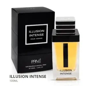 برفان بريفيه اليشون انتنس Illusion Intense للرجل المبدع والنشط. رائحة جديدة مبهجة ومنعشة وجريئة ومكثفة. اليشون انتنس هو عطر ساحر للباحثين عن رائحة اللافندر العميقة ليشكل عطرًا قويًا ومتطورًا. نفحات العطر العليا لافندر أما نفحات قلب العطر فهى القزحية، الأمبريت، الكمثرى. بالإضافة الى نفحات قاعدة العطر والمكونة من عطر ارز فرجينيا سيدار.Prive Illusion Intense Pour Homme 100 ml