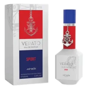 برفان ميرادا فيراتو سبورت للرجال المنعش و الخطير والذى يدوم طويلا. يمثل شكل العبوة والزجاجة شخصيتك القوية والجذابة. MIRADA Verato Sport For Men 100ML