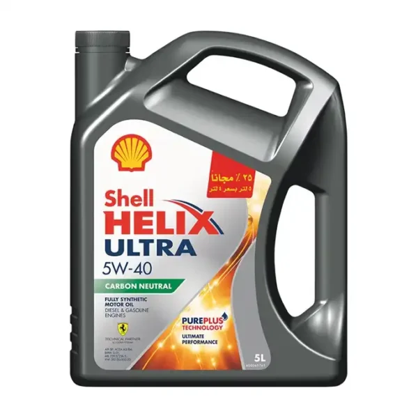 شل هيليكس 5w-40 الترا 5 لتر 10000 كيلو. هو زيت تخليقي بالكامل. Shell Helix Ultra Synthetic 5W-40 – 5L