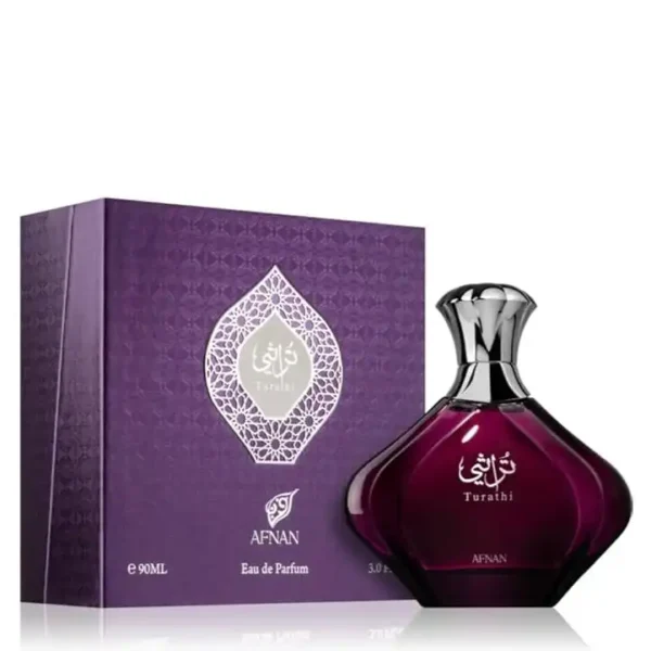 برفان حريمي أفنان تراثي بيربل خطير وفواح هو عطر يسمح لك بالاستمتاع بتجربة عاطفية راقية مع الحبيب والاحتفاظ بذكراها الى الابد. اجعلي أمسياتك عاطفية ومميزة للغاية مع عطر أفنان توراثي الحمراء الجديد القوي من إنتاج أفنان. احصلي الأن عليه وجربيه واستمتعي به! Afnan Turathi Femme Purple Eau De Parfum 90ml