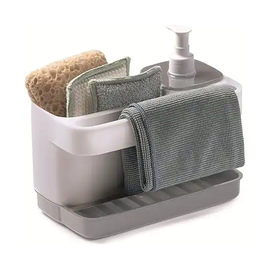 حامل حوض المطبخ ريوردينيلو | لون أبيض | 21 × 12 × 18 سم | حامل إسفنجة وموزع منظفات سائلة | صنع في إيطاليا، بورتا ديتيرسيفو ليكويد 0.4 LT 000769 من سنيبس