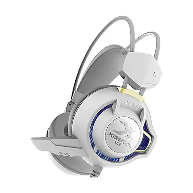 سماعة V3 على الاذن سلكي اكسبريا في 3 بالوان احمر واخضر وازرق للالعاب مزودة بميكروفون ونظام الصوت المحيطي مع الاهتزاز لاجهزة الكمبيوتر واللاب توب وPS4 وXbox One والموبايل