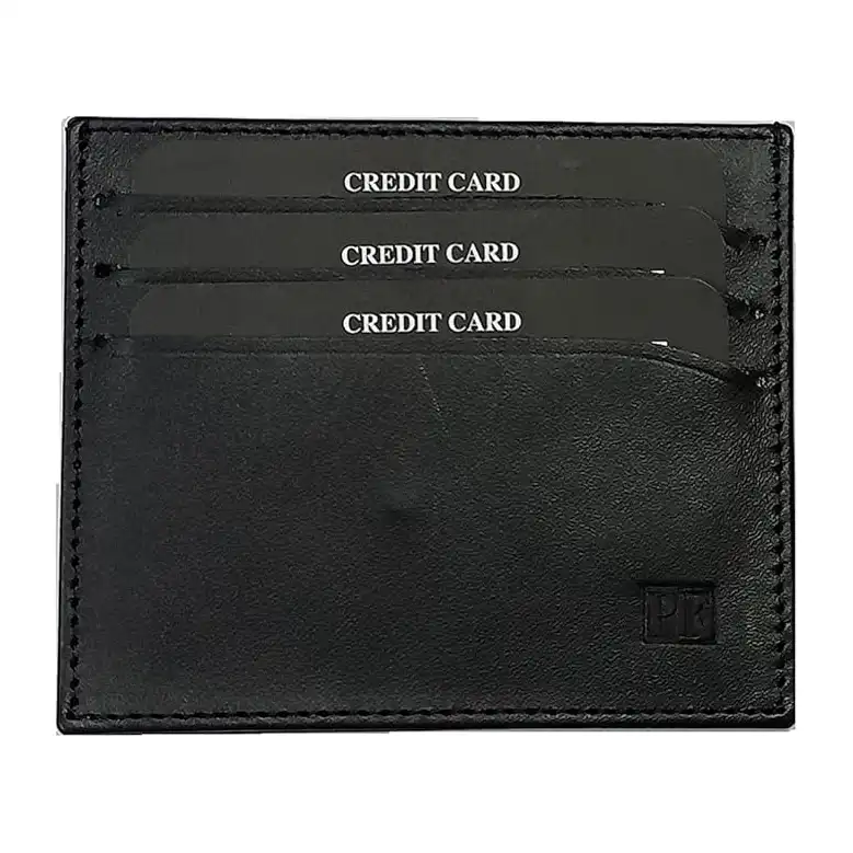 محفظة FP006-08 من الجلد الطبيعي مع 6 فتحات لكروت الائتمان 10×8.5 سم اسود باولو فيري أسود L للرجال
