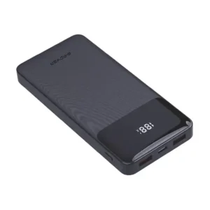 شاحن باور بانك GP-PB010 بشاشة LED 10000 مللي امبير في الساعة من جي - 3 منافذ 2 USB ونوع سي - شحن سريع 22.5 وات - اسود