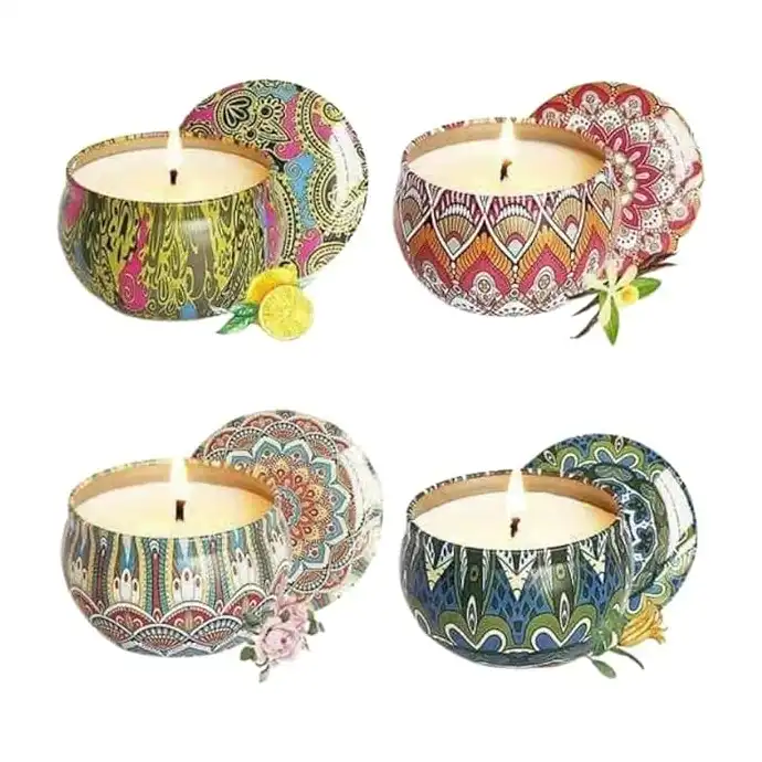 مجموعة من 4 شموع مغربية متعددة الالوان