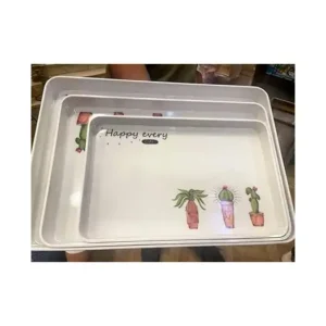 طقم صواني ميلامين مستطيلة متعدد الاستخدامات وعصرية، مقاس 20 × 30 - 23 × 35 - 27 × 40