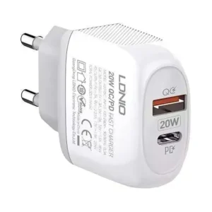 شاحن مع كابل نوع C من لدنيو، موديل A2316C - EU، لون ابيض، يو اس بي