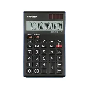 الة حاسبة الكترونية بـ 14 رقم لحساب الضرائب من شارب - EL-144T-BL