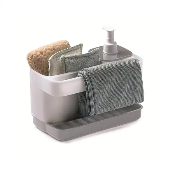 حامل حوض المطبخ ريوردينيلو | لون أبيض | 21 × 12 × 18 سم | حامل إسفنجة وموزع منظفات سائلة | صنع في إيطاليا، بورتا ديتيرسيفو ليكويد 0.4 LT 000769 من سنيبس - الصورة 2