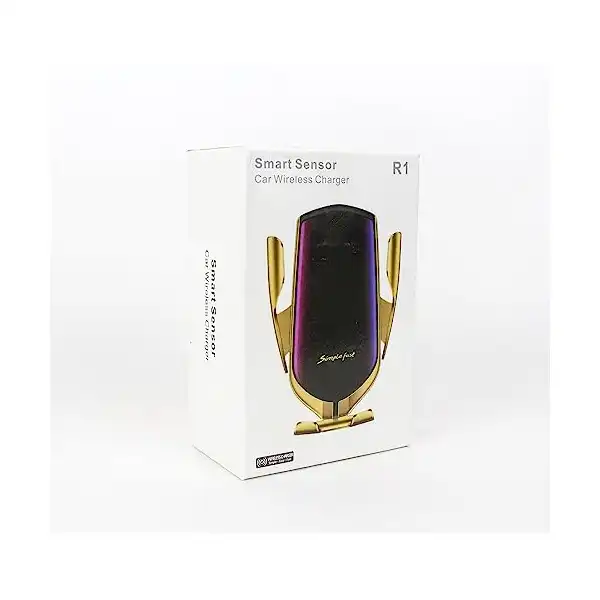 حامل موبايل وشاحن لاسلكي سريع للسيارة بقدرة 15 وات بدوران 360 درجة ومشبك تلقائي، متوافق مع جميع الموبايلات بما في ذلك ايفون وسامسونج، أسود عدد 1 - الصورة 2