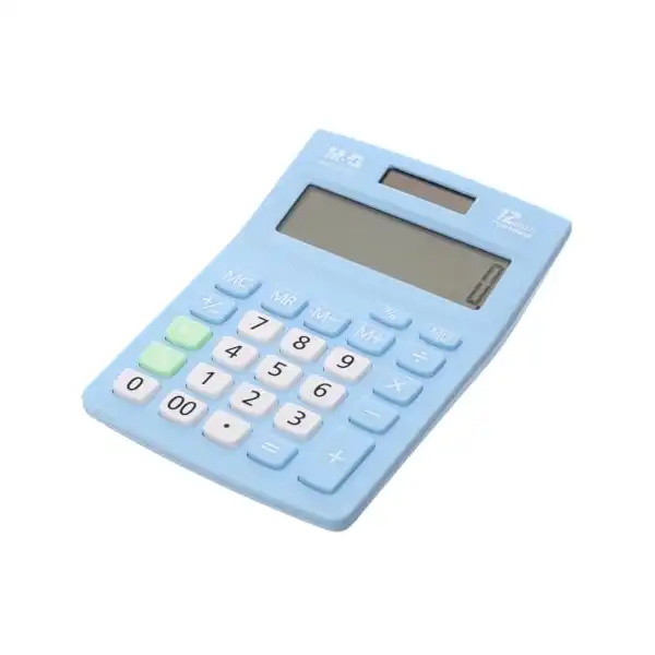 آلة حاسبة مكتبية ملونة بشاشة كبيرة للحسابات المكتبية، تعمل بالطاقة الشمسية والبطارية من ام اند جي، متعددة الألوان - الصورة 2