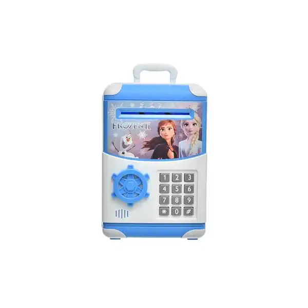 حصالة بلاستيكية كبيرة تحتوي على مقبض قوي مع نظام موسيقى وأضواء بتصميم طباعة شخصيات كرتونية عملية للأطفال من الجنسين - متعددة الألوان - الصورة 2