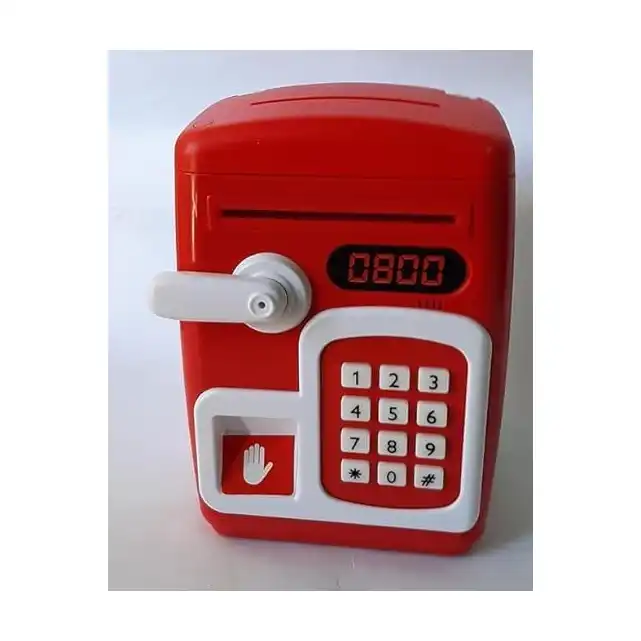 حصالة نقود إلكترونية للأطفال الأولاد والبنات من برو، مع قفل بكلمة مرور، صندوق حفظ النقود المعدنية بالتمرير التلقائي، حصالة عملات معدنية صغيرة للصراف الآلي للأطفال، أفضل هدايا عيد الميلاد، نمط حديدي - الصورة 3