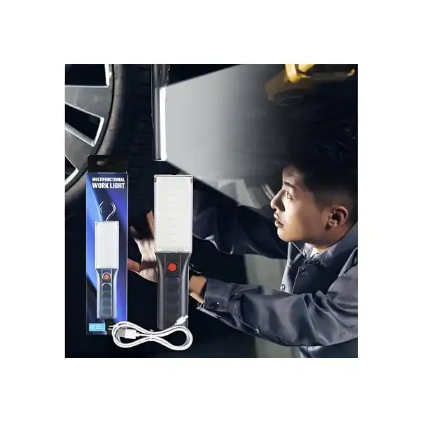 فانوس ليد- ضوء قابل لإعادة الشحن مع وميض أبيض وأحمر وأزرق وأحمر مصمم بخطاف وظهر مغناطيسي للحصول على أقصى قدر من التنوع. - الصورة 3