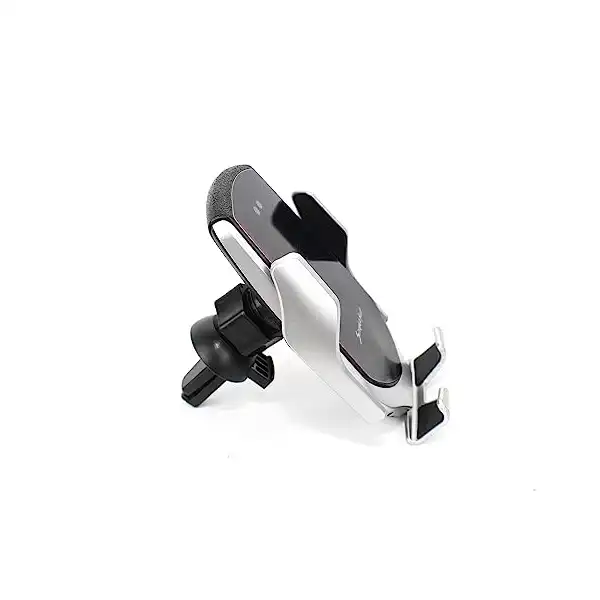 حامل موبايل وشاحن لاسلكي سريع للسيارة بقدرة 15 وات بدوران 360 درجة ومشبك تلقائي، متوافق مع جميع الموبايلات بما في ذلك ايفون وسامسونج، أسود عدد 1 - الصورة 4