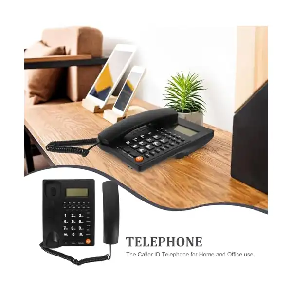 تليفون أرضي بسلك مع مكبر صوت وشاشة LCD وذاكرة تخزين من بيكتيل، موديل T219CID - الصورة 4