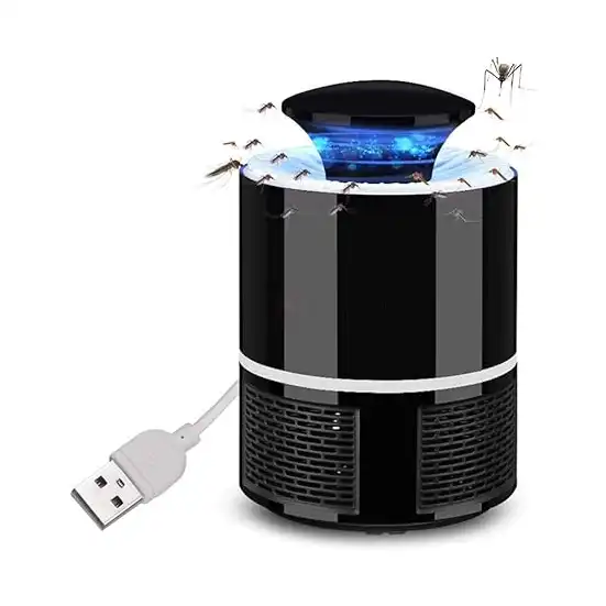 مصباح صيد بعوض إلكتروني، طارد للذباب يعمل بالأشعة فوق البنفسجية ومزود بمنفذ USB مع محفز ضوئي لقتل الحشرات
