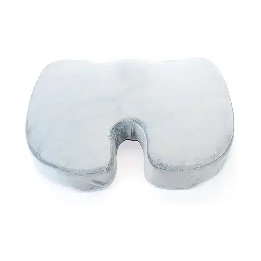 وسادة مقعد مريحة للعصعص لتقويم العظام وتخفيف الالم من الميموري فوم مع غطاء لكرسي المكتب والسيارة وعرق النسا والكرسي المتحرك - رمادي
