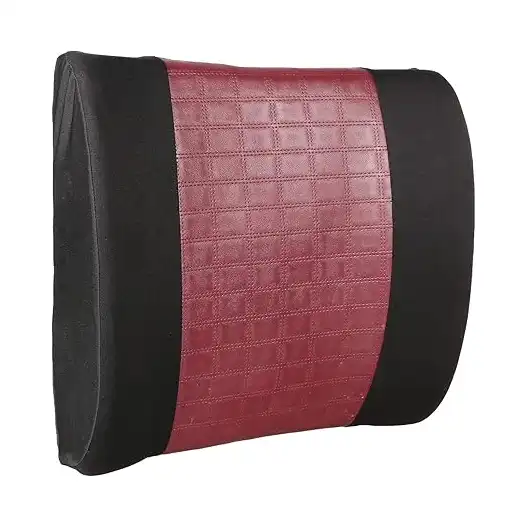 وسادة دعم الظهر لمقعد السيارة من بوم فريش - اسود وبورغندي، رغوة الذاكرة