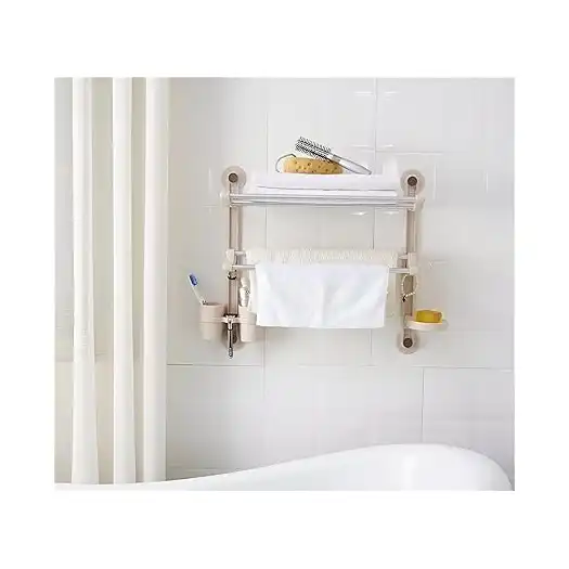 منظم حمام حائطي متعدد الاستخدامات بثلاث رفوف بتشطيب أبيض – حل تخزين قوي للمنازل العصرية