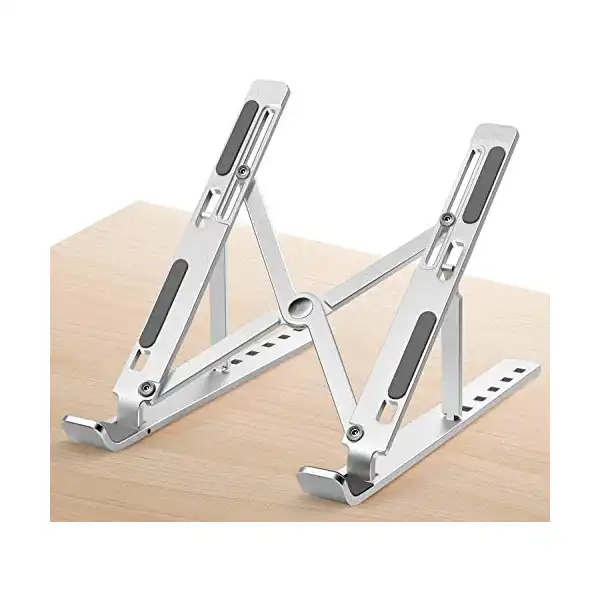 حامل ألومنيوم قابل للتعديل وجيد التهوية للمكتب وأجهزة اي باد وماك بوك اير برو وديل XPS والكمبيوتر والتابلت مقاس 10-15.6 بوصة والكمبيوتر المحمول من بي تي ان - الصورة 2