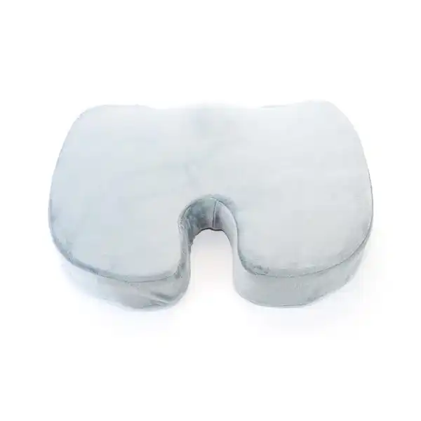 وسادة مقعد مريحة للعصعص لتقويم العظام وتخفيف الالم من الميموري فوم مع غطاء لكرسي المكتب والسيارة وعرق النسا والكرسي المتحرك - رمادي - الصورة 2