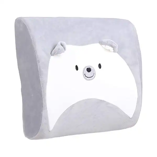 وسادة للظهر ميموري فوم لمقعد السيارة من بووم فريش - رمادي وابيض - الصورة 2