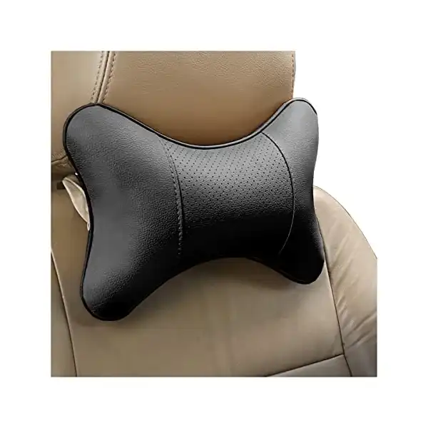 مخدات رقبة للسيارة من قطعتين مخدة مسند الرقبة البولي يوريثين رأس لدعم تلقائيا مريحة إسفنج الذاكرة لتخفيف الألم أسود مولي ماجنوليا - الصورة 2