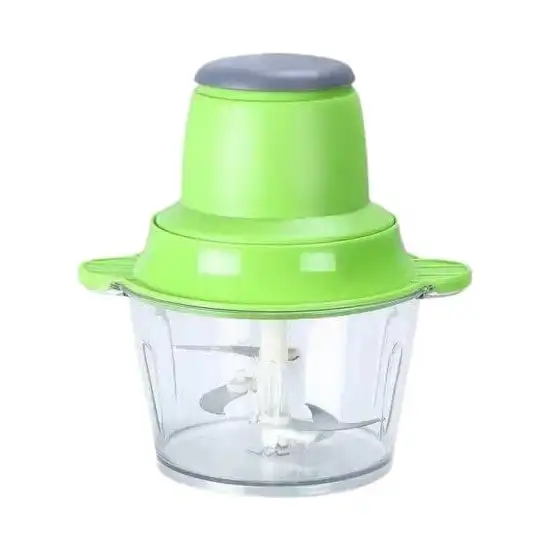 مفرمة طعام كهربائية مع وعاء زجاجي بسرعتين، لون أخضر - الصورة 2