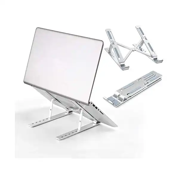 حامل ألومنيوم قابل للتعديل وجيد التهوية للمكتب وأجهزة اي باد وماك بوك اير برو وديل XPS والكمبيوتر والتابلت مقاس 10-15.6 بوصة والكمبيوتر المحمول من بي تي ان - الصورة 3