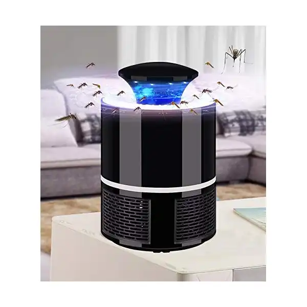 مصباح صيد بعوض إلكتروني، طارد للذباب يعمل بالأشعة فوق البنفسجية ومزود بمنفذ USB مع محفز ضوئي لقتل الحشرات - الصورة 3