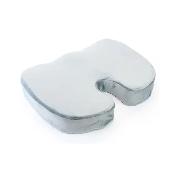 وسادة مقعد مريحة للعصعص لتقويم العظام وتخفيف الالم من الميموري فوم مع غطاء لكرسي المكتب والسيارة وعرق النسا والكرسي المتحرك - رمادي - الصورة 3