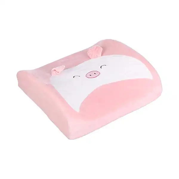 وسادة دعم الظهر بوم فريش من اسفنج ميموري فوم لمقعد السيارة جينيريك - بينك وابيض زهري - الصورة 3