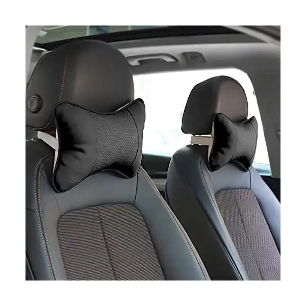 مخدات رقبة للسيارة من قطعتين مخدة مسند الرقبة البولي يوريثين رأس لدعم تلقائيا مريحة إسفنج الذاكرة لتخفيف الألم أسود مولي ماجنوليا - الصورة 3