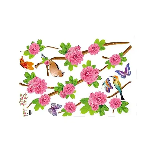 ملصقات حائط رومانسية على شكل شجرة طيور قابلة للازالة لتزيين غرفة الاطفال - الصورة 3