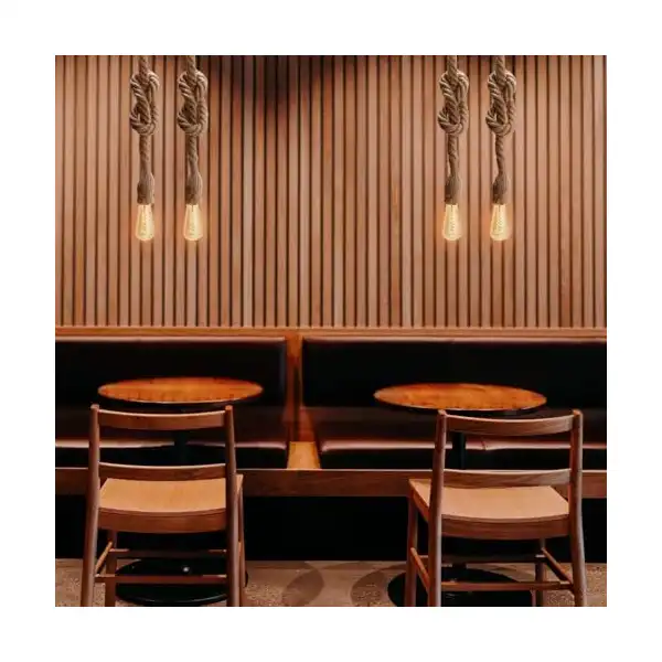 مصباح متدلي مزدوج بنمط ريفي مزود بحبل ليُعلق بالسقف، 2 لمبة - الصورة 3