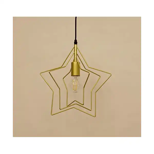 مصباح متدلي بتصميم نجوم ذهبية من الامير خامات متعددة - الصورة 3