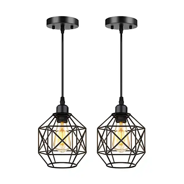 وحدة إضاءة متدلية معدنية سوداء للسقف (ذهبي) - الصورة 3