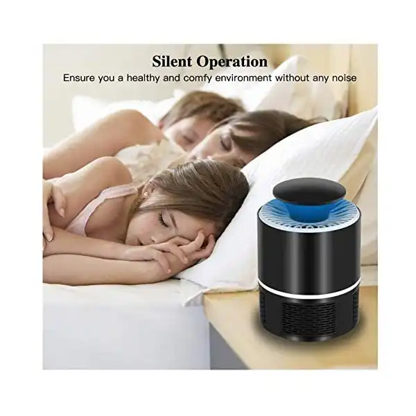 صاعق الناموس الكهربائي، لا يحتوي على مواد كيميائية، مزود بمصباح ال اي دي بالأشعة فوق البنفسجية، يعمل بواسطة يو اس بي ومزود بمروحة شفط، مناسب للاستخدام المنزلي (لون اسود) - الصورة 4