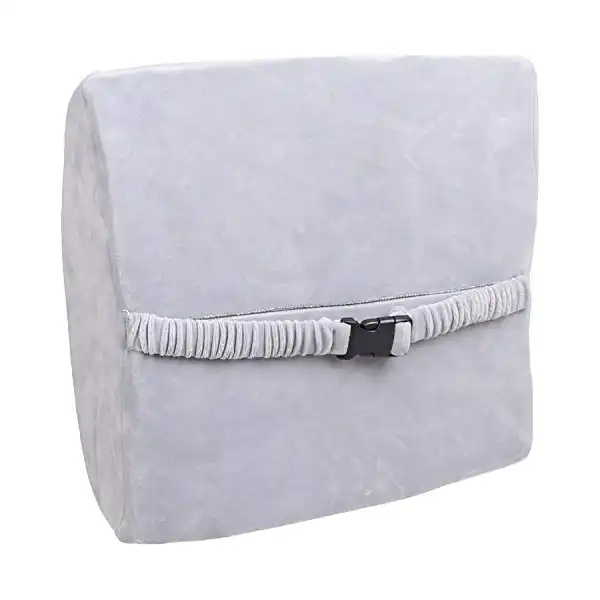 وسادة للظهر ميموري فوم لمقعد السيارة من بووم فريش - رمادي وابيض - الصورة 4