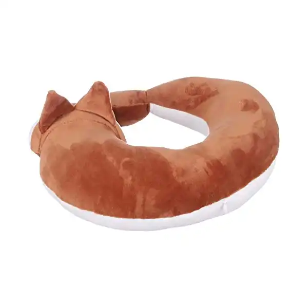 وسادة ميموري فوم للرقبة على شكل ثعلب - بني وابيض - الصورة 4