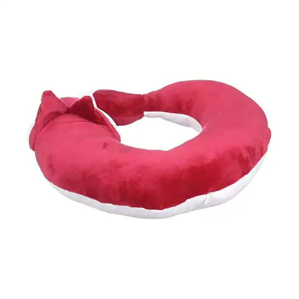 وسادة ميموري فوم للرقبة على شكل ثعلب - احمر وابيض - الصورة 4