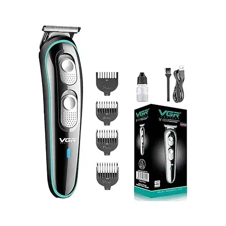 ماكينة حلاقة وتشذيب الشعر للرجال من في جي ار V-055: لحلاقة بدون مجهود، وقص مخصص، وشحن سريع، استخدام سلكي ولاسلكي - الحل المثالي للعناية بالبشرة (اسود)