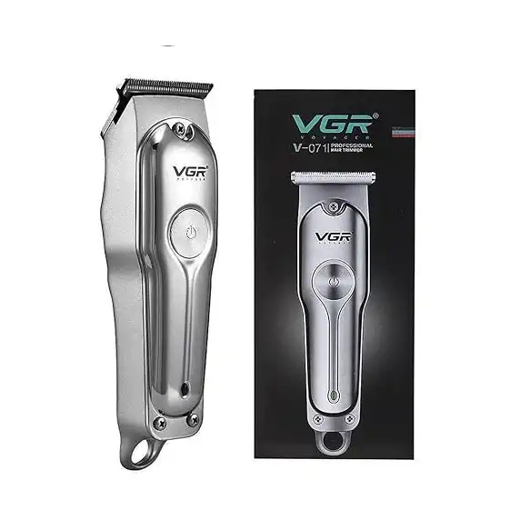 ماكينة تشذيب الشعر الاحترافية من في جي ار - V-071 من الفولاذ مقاوم للصدأ بشحن USB مع 3 أمشاط